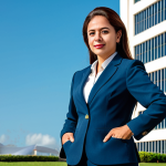 **

A professional woman, fully clothed in a modest business suit, standing confidently in front of the Palácio da Justiça in Brasília, Brazil. Appropriate attire, safe for work, perfect anatomy, natural proportions, professional portrait, high quality, family-friendly.

**