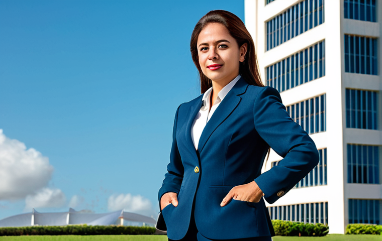 **

A professional woman, fully clothed in a modest business suit, standing confidently in front of the Palácio da Justiça in Brasília, Brazil. Appropriate attire, safe for work, perfect anatomy, natural proportions, professional portrait, high quality, family-friendly.

**