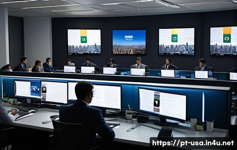 미국 유명 정치 스캔들 - A detailed political newsroom scene in Brazil, showing a diverse group of journalists and editors in...